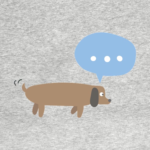 Cute wiener dog thinking about texting. by Spindriftdesigns